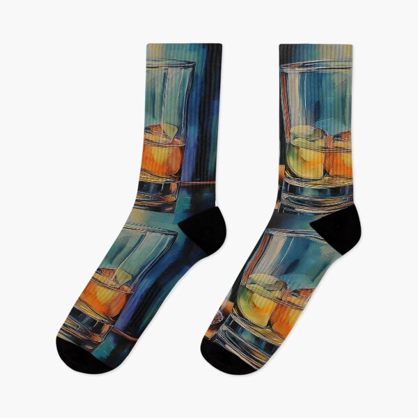 Item preview, Raise a Glass of Whiskey and Ignite a Cigar Against a Vibrant Reflective Backdrop designed and sold by OlfactoART Studio.