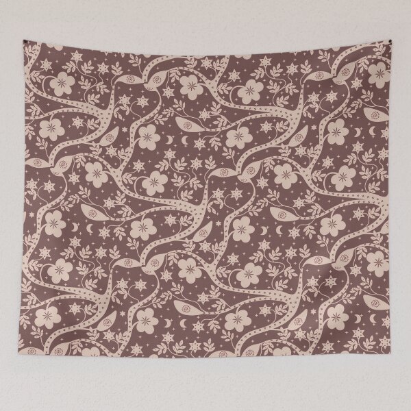 Item preview, Decorative Tree Pattern – Seamless Floral & Star Design for Seasonal Decor designed and sold by Clara Fruggeri.