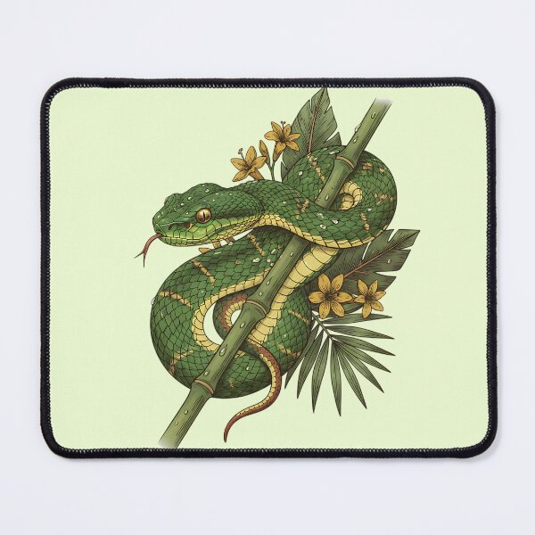 Item preview, Bamboo Pit Viper With Rainforest Leaves designed and sold by BirdsnStuff.