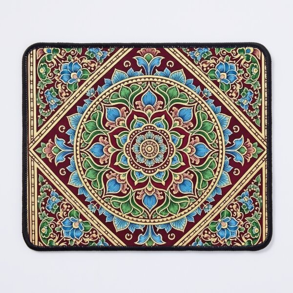 Item preview, Tanjore Floral Mandala Square Art – Ornate Indian Gold Design designed and sold by wpsstudio.