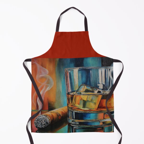 Item preview, Whiskey on Ice with a Smoldering Cigar: Moody Luxury and Colorful Reflections designed and sold by OlfactoART Studio.