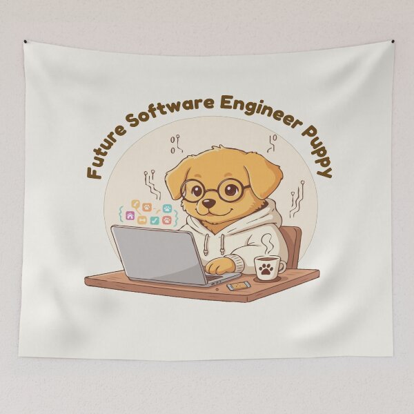 Item preview, Puppy Dreams Big – Future Software Engineer Puppy designed and sold by The Real Life Symphony.
