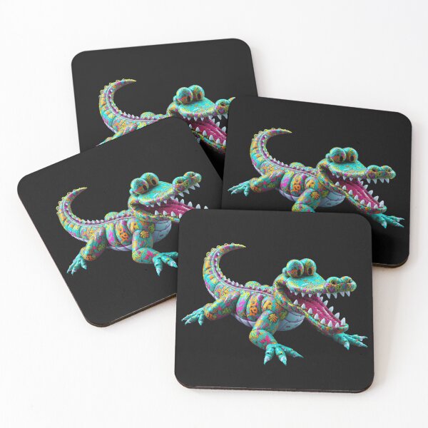 Item preview, Graffiti Crocodile Balloon Puzzle – Neon Street Art Pop Mascot designed and sold by PLUSHIWORLDtm.