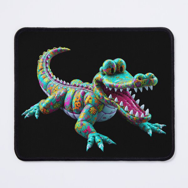 Item preview, Graffiti Crocodile Balloon Puzzle – Neon Street Art Pop Mascot designed and sold by PLUSHIWORLDtm.