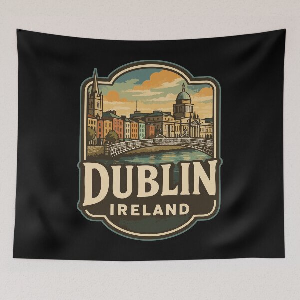 Item preview, Dublin Ireland Retro Vintage Travel designed and sold by TomFrontierArt.