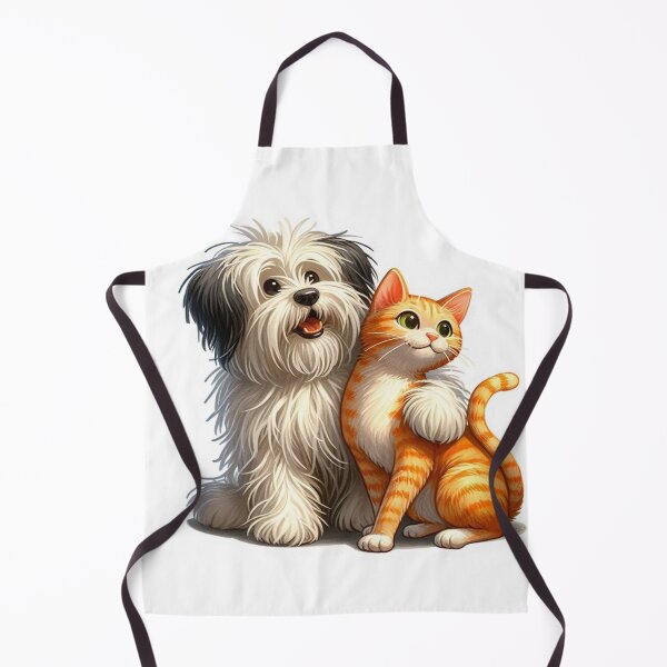 Item preview, Fluffy dog and orange tabby Forever Friends designed and sold by Beyond The Canvas.