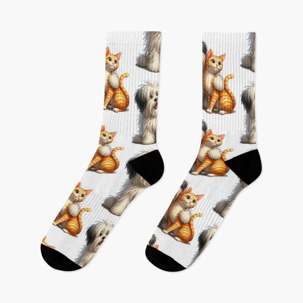 Item preview, Fluffy dog and orange tabby Forever Friends designed and sold by Beyond The Canvas.