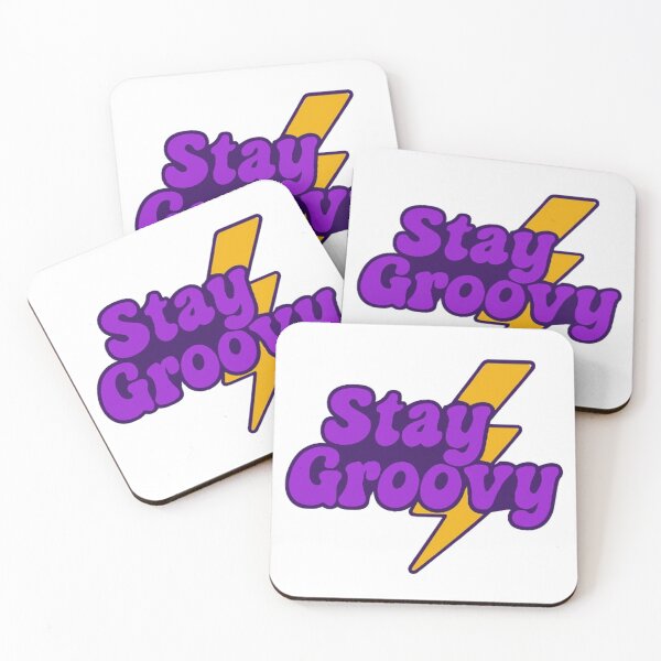 Item preview, Stay Groovy Retro Lightning Bolt Typography Design designed and sold by H2Vibes.