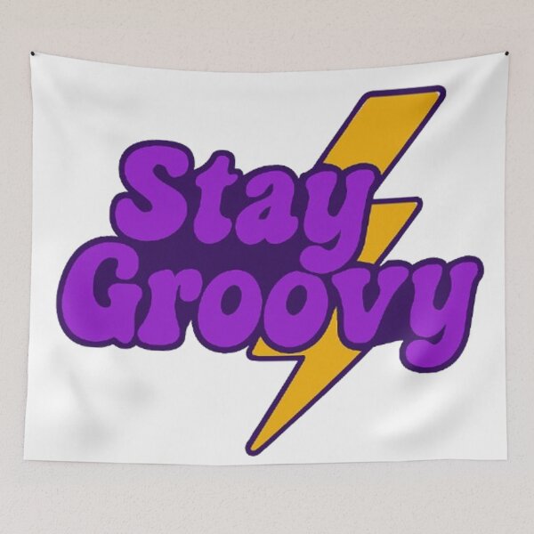 Item preview, Stay Groovy Retro Lightning Bolt Typography Design designed and sold by H2Vibes.