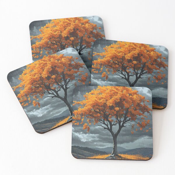 Item preview, Autumn Blaze – Tree in Stormy Landscape designed and sold by AxiraDesigns.