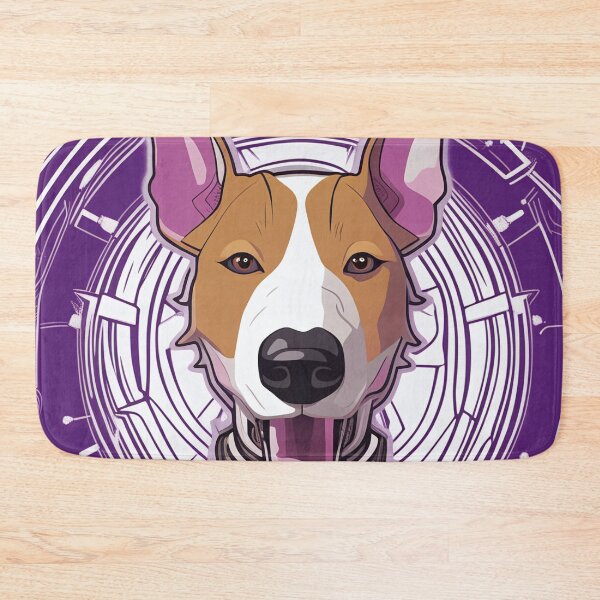 Item preview, Cyberpunk dog in tech background designed and sold by Mianku | Für das Leben.