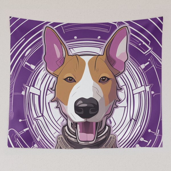 Item preview, Cyberpunk dog in tech background designed and sold by Mianku | Für das Leben.