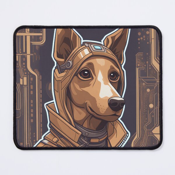 Item preview, Cyberpunk dog in a futuristic suit designed and sold by Mianku | Für das Leben.
