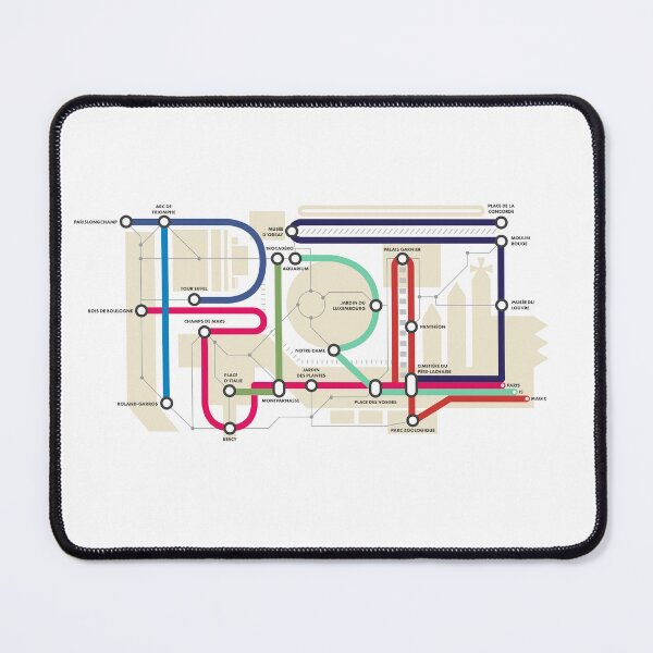 Item preview, Paris Metro Typography Map – PARIS Lettering Subway Design designed and sold by Mavric Design.