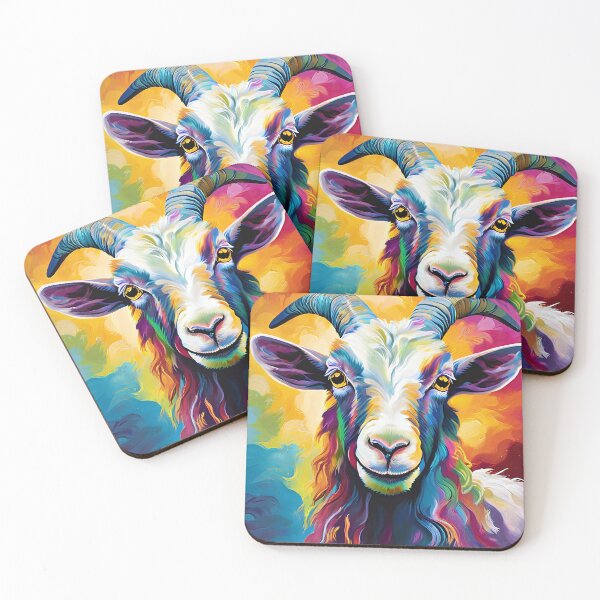 Item preview, Colorful goat in an abstract style designed and sold by Mianku | Für das Leben.