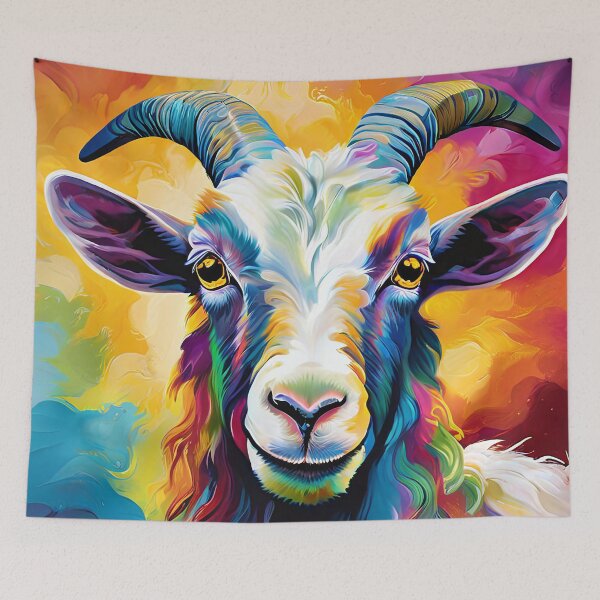 Item preview, Colorful goat in an abstract style designed and sold by Mianku | Für das Leben.
