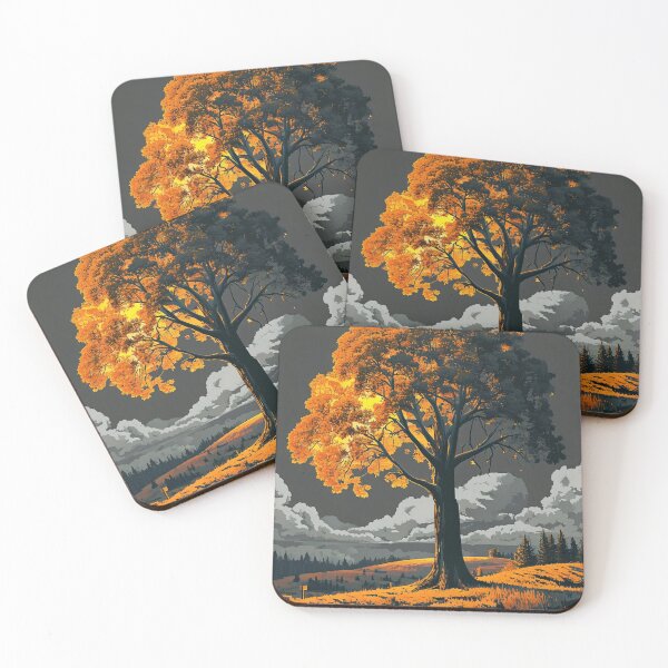 Item preview, Radiant Orange Tree on Stormy Hill designed and sold by AxiraDesigns.
