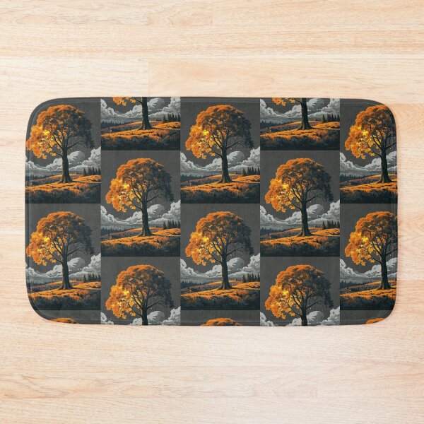 Item preview, Radiant Orange Tree on Stormy Hill designed and sold by AxiraDesigns.