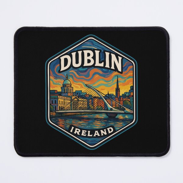 Item preview, Dublin Ireland Retro Trippy Art designed and sold by TomFrontierArt.