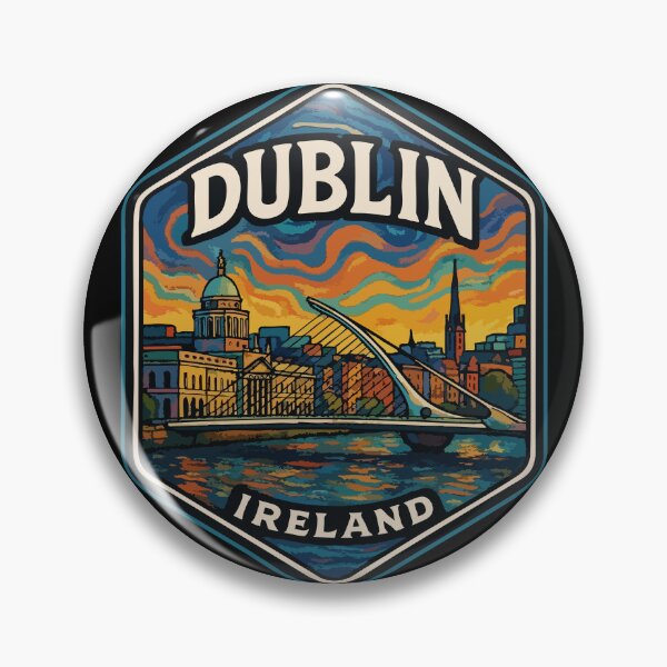 Item preview, Dublin Ireland Retro Trippy Art designed and sold by TomFrontierArt.