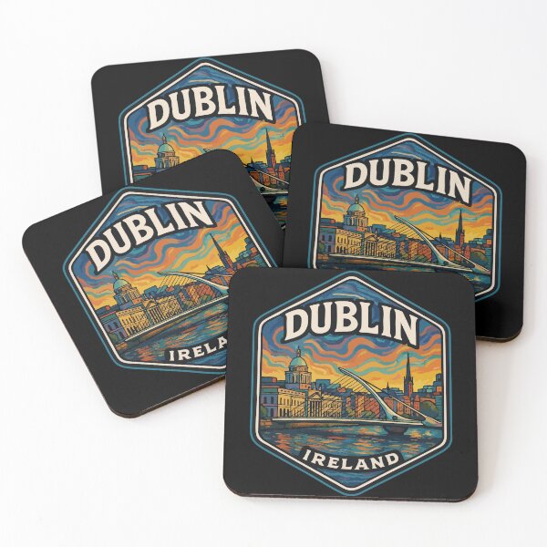 Item preview, Dublin Ireland Retro Trippy Art designed and sold by TomFrontierArt.