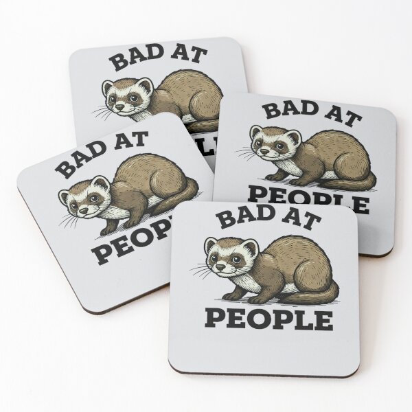 Item preview, Funny Ferret Bad At People Introvert Sarcastic Quote designed and sold by FreshVibe Prints.