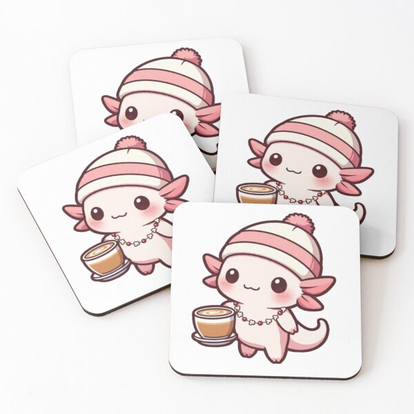 Item preview, Festive axolotl enjoying a cup of latte designed and sold by JonysCreativeDesigns.