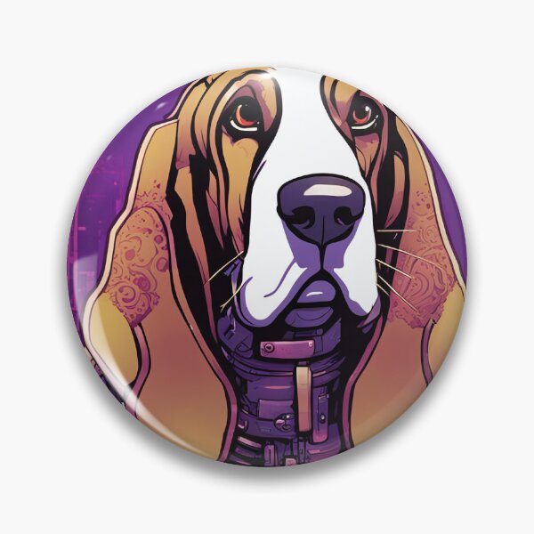 Artikelvorschau, Cyberpunk Basset Hound im futuristischen Rahmen entworfen und verkauft von Mianku | Für das Leben.