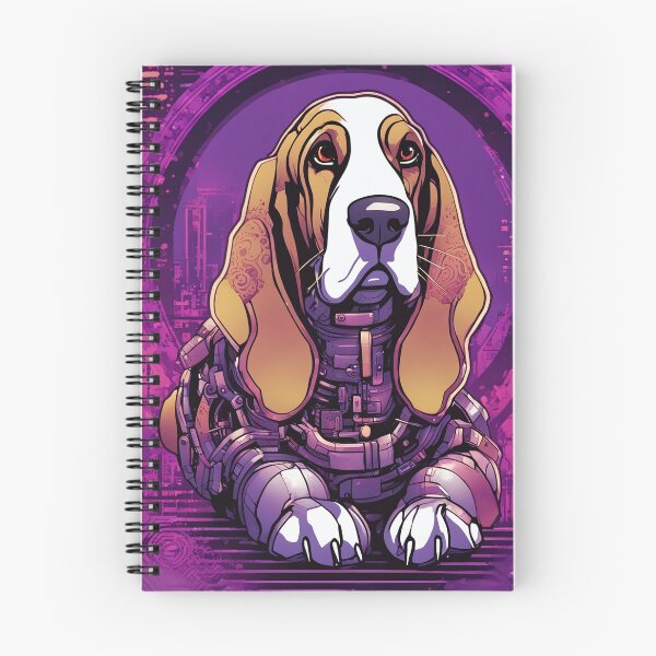 Item preview, Cyberpunk Basset Hound in a futuristic setting designed and sold by Mianku | Für das Leben.