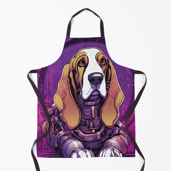 Item preview, Cyberpunk Basset Hound in a futuristic setting designed and sold by Mianku | Für das Leben.