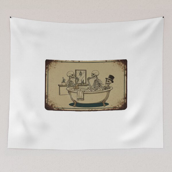 Item preview, bathroom art, funny skeleton bathroom art designed and sold by AddlPoolart.