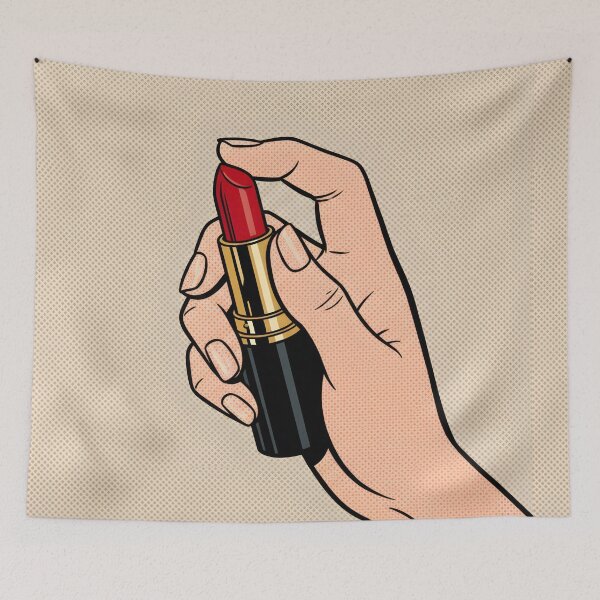 Item preview, A HAND WITH PIXEL POP ART STYLE LIPSTICK designed and sold by infinitearte.
