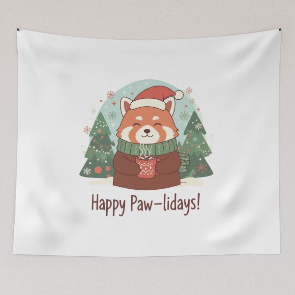 Item preview, Red Panda Christmas Hot Cocoa – Happy Paw-lidays! designed and sold by ARTReMi.