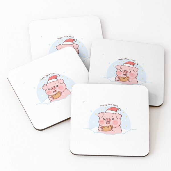 Item preview, Cute kawaii christmas pig eating hot dog designed and sold by mayatA-rt.
