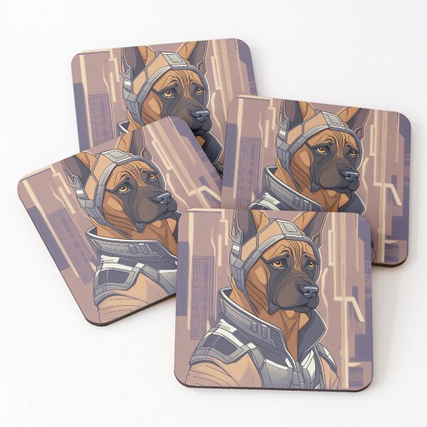 Item preview, Cyberpunk dog in a futuristic outfit designed and sold by Mianku | Für das Leben.