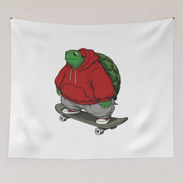 Item preview, Turtle on a skateboard designed and sold by krabbaraban.