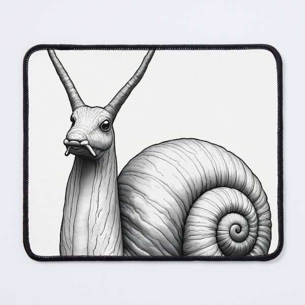 Item preview, Hybrid creature: deer-snail in black and white designed and sold by Mianku | Für das Leben.
