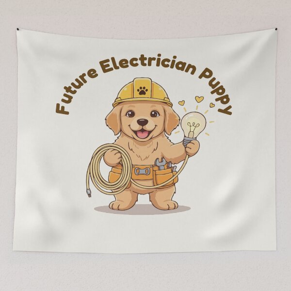 Item preview, Puppy Dreams Big – Future Electrician Puppy designed and sold by The Real Life Symphony.