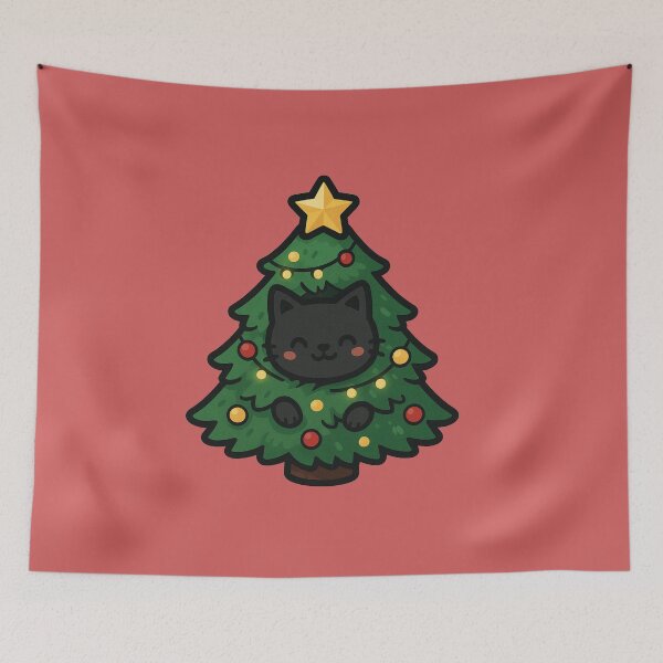Item preview, Funny Christmas Cat Stuck in the Tree | Cute Holiday Cat designed and sold by Shtex.