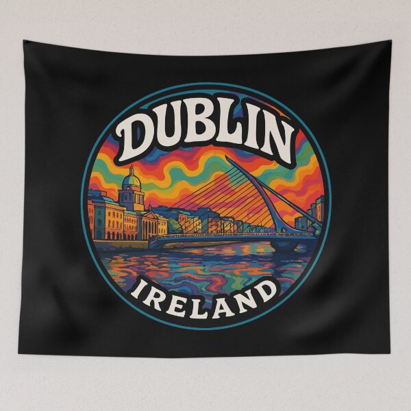 Item preview, Dublin Ireland Colorful Trippy Art Travel designed and sold by TomFrontierArt.