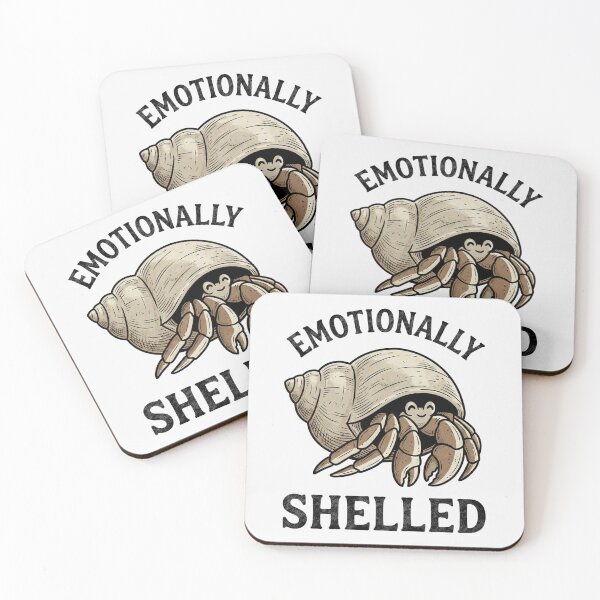 Item preview, Funny Hermit Crab Emotionally Shelled Introvert Pun designed and sold by FreshVibe Prints.