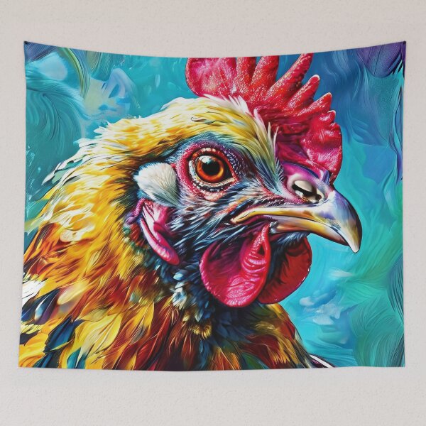 Item preview, Colorful rooster in an expressive style designed and sold by Mianku | Für das Leben.