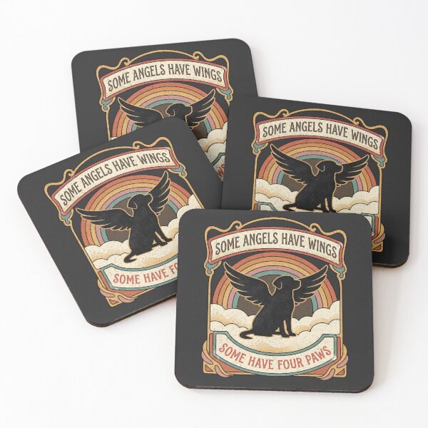 Item preview, Some Angels Have Four Paws Vintage Dog Memorial designed and sold by FreshVibe Prints.