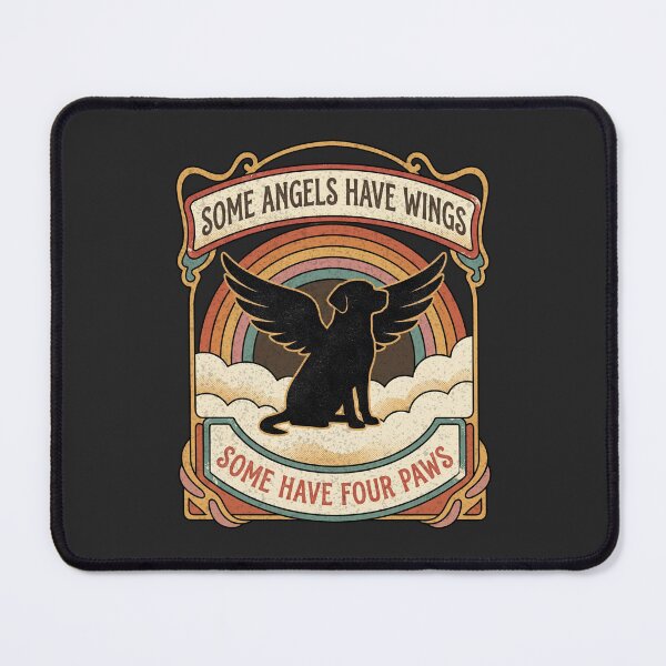 Item preview, Some Angels Have Four Paws Vintage Dog Memorial designed and sold by FreshVibe Prints.