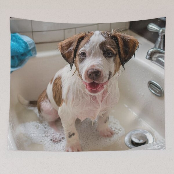 Item preview, Soapy Puppy Dog in a Sink designed and sold by Kwandry.