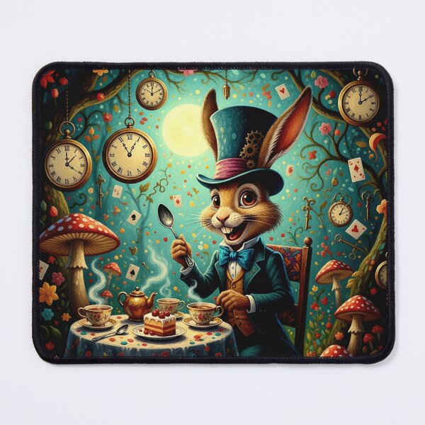 Item preview, March Hare Mad Tea Party Art Print - Pop Surrealism Alice in Wonderland Painting designed and sold by Art's Diner.