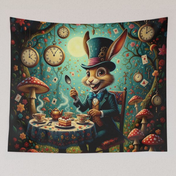 Item preview, March Hare Mad Tea Party Art Print - Pop Surrealism Alice in Wonderland Painting designed and sold by Art's Diner.
