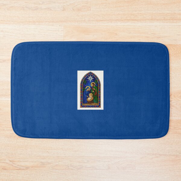 Item preview, Nativity in the Stable – Jewel Tone Stained Glass Window designed and sold by Novel Works Studio.