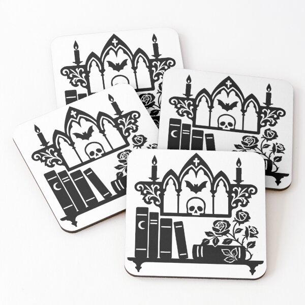 Item preview, Gothic Bookshelf Art – Dark Academia Library with Skull & Candles – Witchy Gothic Decor designed and sold by Mouraludia.