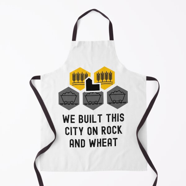 Item preview, Funny Nerdy We Built This City on Rock and Wheat Hex Board Game Player Black Text designed and sold by MathWare MathClips.